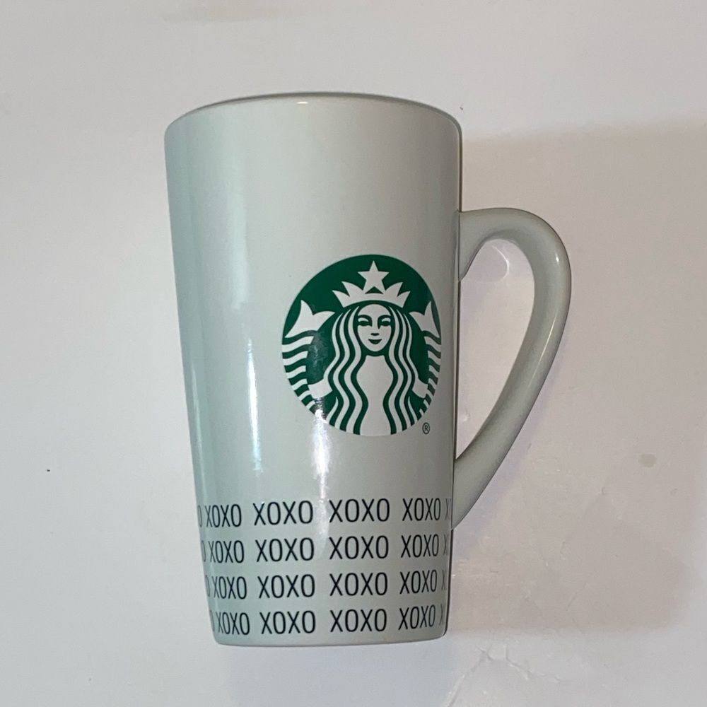 VTG,Starbucks Green Logo XOXO White Mug 16 Fl oz (473ml)